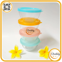 Mangkuk Kaca 250ml Tutup Elegant Bening Mangkok Bumbu Salad BIB
