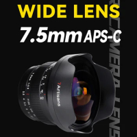 Roadfisher 7.5mm F3.5 APS-C MF Ultra Wide-Angle Fisheye Lens For DSLR Canon EF 600D 850D 700D Nikon F Mount D90 D7100 D750