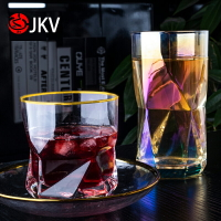jkv日式水晶彩色威士忌酒杯星座飲料杯檸檬綠茶杯果汁杯玻璃水杯