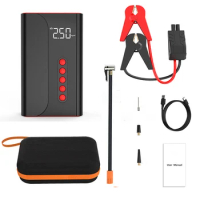 Portable Air Compressor and Jump Starter, Electric Pump For Car Tire Inflator With Digital Pressure Gauge 150PSI