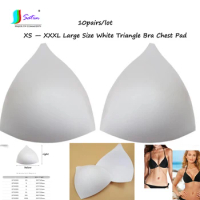 Wholesale 7Size XS — XXXL Large White Triangle Bra Chest Pad DIY Performance Suit Swimwear Underwear Bikini Wedding Dress Bra