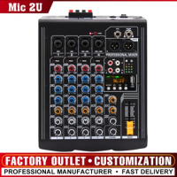 Professional Amplifiers 6 Channel Mixer USB Bluetooth Player Mixer Stereo Digital 48v Power Recording power mixer Amplifier