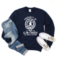 Claire Jamie Fraser Outlander Tv Show Crewneck Sweatshirts Women Sassenach Hoodies Property of Clan Foster Sweatshirt