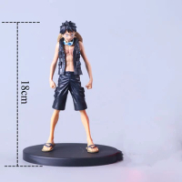 Anime One Piece Monkey D Luffy Black Suit Ver. PVC Action Figure Statue Collection Model Kids Toys Doll Gifts 18cm
