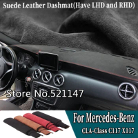 For Mercedes-Benz CLA-Class C117 X117 CLA 180 200 220 Suede Leather Dashmat Dashboard Cover Pad Dash Mat Car-styling Accessories