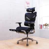【LOGIS】鋼鐵人ＭＩＸ真皮網布工學電競椅(電腦椅 辦公椅 主管椅)