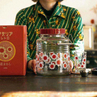 【WUZ 屋子】日本ADERIA 昭和復古梅酒玻璃罐3L(釀造/釀酒/玻璃/果醋/橘菊/紅花)