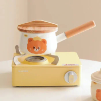 Recommend Iins Cute Bear Enamel Baby Hot Milk Pot Korean Instant Noodle Pot Home Mini Soup Pot Kitchenware
