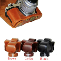 กระเป๋ากล้องหนัง Pu ใหม่สำหรับ Olympus EM10 Mark II EM10 III EM10 II EM10 Mark III กระเป๋ากล้องพร้อมสายคล้อง