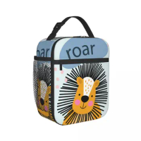 Lunch Bag Insulated Bag Cute Lion Portable Shoulder Picnic Thermal Fruit Bag For Work
