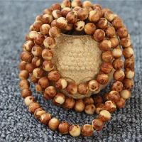 6mm 8mm Natural Aromatic Sandalwood Thuja Sutchuenensis Grade AAAAA Loose Mala Beads 108 Beads Meditation Prayer Beads Japa Mala