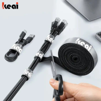 KEAI 1m 3m 5m Cable Organizer Winder Management Under Cut Wire Cord Management Organizers For iPhone Samsung Xiaomi Poco Cables