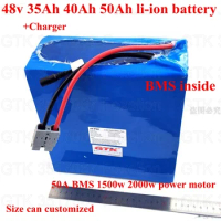 48v 35Ah 40Ah 50Ah li-ion battery lithium electric bike scooter 50A BMS 1500w 2000w power motor + 5A charger