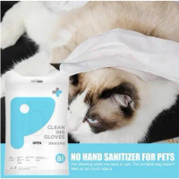 PRomo Pet Cleaning Gloves Wipes Sarung Tangan Waslap Tisu Basah Anjing