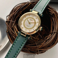 【COACH】COACH蔻馳女錶型號CH00157(貝母錶面金色錶殼綠真皮皮革錶帶款)