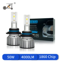 50W H7 H4 H11 LED Lamp 9005 HB3 9006 HB4 H8 H9 9012 Car LED Headlight Bulb 5000LM 12V Auto Headlamp, V55