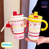 แก้วเก็บความเย็น เก็บความร้อน แก้วกาแฟเซรามิก น่ารัก ความจุ 600ml. เก็บได้ทั้งร้อนและเย็น