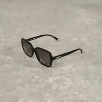 Kacamata CHANEL SQUARE TEXT SILVER BLACK SUNGLASSES 100% ORIGINAL - OS