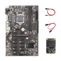 B250 ETH Mining Motherboard+128G MSATA SSD+SATA Cable+Switch Cable LGA1151 DDR4 12XGraphics Card Slot SATA for BTC Miner
