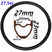 27x23mm 27.5er MTB Bike Circle Ring High Quality Mountain Bicycle Carbon MTB Rim 23mm Depth 27mm Width Tubeless MTB Carbon Rim