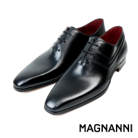 【MAGNANNI】時尚壓線商務牛津鞋 黑色(24814-BL)