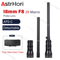 AstrHori 18mm F8 2x Macro Probe APS-C Lens Built-In Ring Light For Sony E Canon EF RF Fuji X Nikon Z F N4/3 Mount Camera