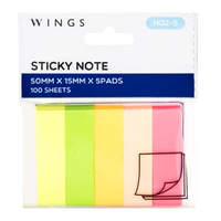 วิง กระดาษโน้ต เบอร์ N02-5 ขนาด 50 x 15 มม.