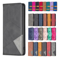 Solid Color Leather Phone Case For Redmi 12 4G Redmi12 Stand Card Slot Flip Wallet Book Cover