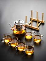 耐熱玻璃茶壺單壺不銹鋼內膽過濾功夫茶具套裝家用茶水分離泡茶器