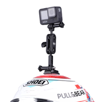 GoPro Action 運動相機通用【安全帽黏貼支架組】側拍 360度 雙球頭調整 快拆底座【中壢-水世界】