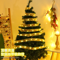 聖誕緞帶裝飾燈(10米/電池款) LED絲帶燈條 耶誕節DIY裝飾