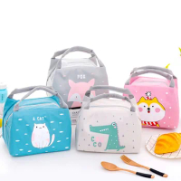 Сумки Cute Cartoon Lunch Bag for Children Thermal Insulation Kids Handbag Outdoor Picnic Lunch Box Portable Food Storage Bags
