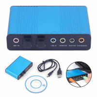 [พร้อมส่ง] USB 2.0 7.1 Channel 5.1 Optical Audio Sound Card External Audio (ตัวสีฟ้า)