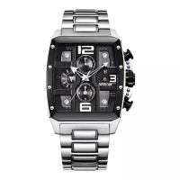 Expedition Jam Tangan Pria Expedition Chronograph E 6636 MC BTBBA Man Black Dial Stainless Steel Str