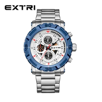 Extri Mens Watches Top Brand Sport Quartz Watch For Men Multifunction Clock Relogio Masculino+Box