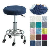 Removable Round Chair Cover Bar Stool Cover Polar Fleece Stool Slipcover Seat Cushions Protector Solid Color Housse De Chaise