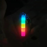 Colorful Stick Luminous EDC Pendant Resin Self-luminous Signal Marker Key Chain Non-tritium Tube Creative Bag Hanging Buckle