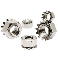 10/25pcs M3 M4 M5 M6 M8 A2-70 304 Stainless Steel Hexagon Hex Toothed Serrated Washer Gasket Lock Nut K Type Nut