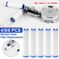 4/5/8 PCS Shower Head Replacement Turbo Fan PP Cotton Filter Cartridge Bathroom Sprayer Water Cleaning Purification Accessories