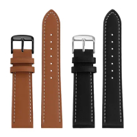 Genuine Cowhide Leather Watch Strap For Longines Watch Creator L2.921 L4.911 Omega IWC 20mm Plain Weave Bracelet Black Brown