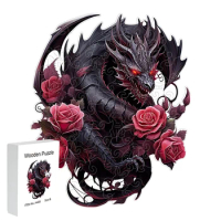 Wooden puzzle mystery Black dragon gift box Exquisite Valentine's Day gift irregular animal shape puzzle gift for adults stress