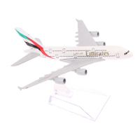 16cm 1:400 Metal Aircraft Replica Emirates Airlines A380 Airplane Diecast Model Aviation Plane Collectible Toys for Boys