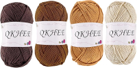Cotton Yarn 4 Pack of 3.5OZ /100G-218yd- DK3#(Light) 60% Cotton 40% Acrylic Soft Yarn for Crocheting