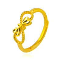 【金緻品】買一送一 黃金戒指 無限心約 0.7錢(5G工藝 純金女戒子 流線 曲線 蝴蝶結 無限符號 愛心 編織)