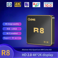 Q96 R8 tv box Android 10 AllWinner H313 Quad Core 2.4G WiFi UHD HDR10 4K Media Player H.265 8GB 128GB iptv TV