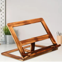 With Foldable Stand Wooden Adjustable Book Clip Paper Magazine Laptop Desk Clips Holder Recipe Table Reading Page Rest For