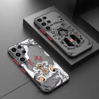 Cartoon One-Pieces Luffys Clear Matte Phone Case For Samsung Galaxy S23 S22 S21 S20 FE Ultra S10 S9 S8 Plus Note 10Plus 20Ultra