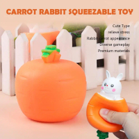 Squeeze Carrot Rabbit Squeeze Cup Pocket Small Animal Fun Squeeze Toy Relief Stress I3K2