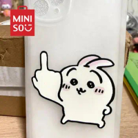 Kawaii Anime Chiikawas International Gestures Phone Case Miniso Cute Toy for Iphone13 14 15 Pro Max Transparent Shell Phone Case