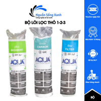 ( MUA 6 TẶNG 2 ) Combo 8 Lõi Lọc Nước AQUA Số 123 - Bộ 8 Lõi Lọc Thay Cho Mọi Loại Máy Lọc Nước RO